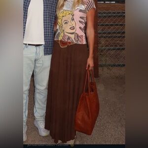 Double D Ranch Wear Broomstick Skirt, Brown, size XS